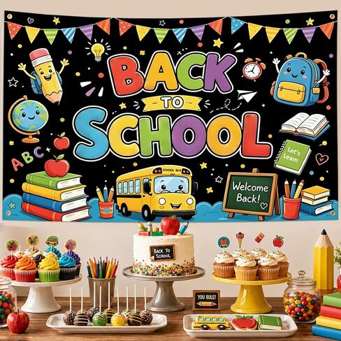 Back to School Decorations Large First Day of School Backdrop Welcome Back Sign for Classroom Decorations Teacher Photo Booth Props Party Supplies 71 x 59 Inches in Kuwait
