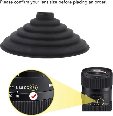 Anti Reflective Silicone Lens Hood, Foldable Camera Lens Shade for 30-50mm Outer Diameter Lenses, Compatible with Mirrorless & DSLR Cameras, Lightweight and Portable in Saudi Arabia