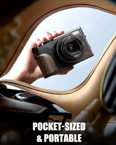 G-Anica 18X Zoom 5K Digital Camera for Photography with 180° Flip Screen | 64MP Vlogging Point and Shoot Camera Kit for Beginners, Autofocus Video Compact Camera 32GB Card, 2 Batteries in Kuwait
