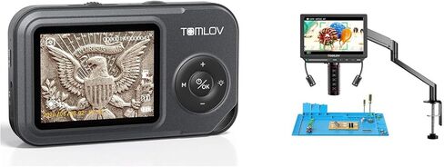 TOMLOV P50 Handheld Digital Microscope: Adjustable Focus Coin Microscope with 2.4" IPS Screen+TOMLOV Autofocus 4K Digital Microscope in Kuwait