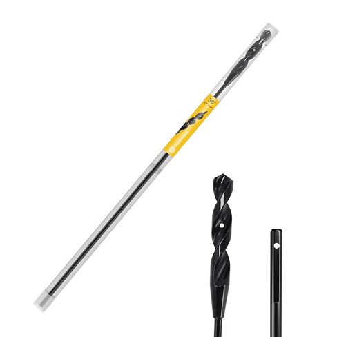 36" High-Speed Steel Installer Drill Bit for Pulling Wires & Drilling Nails in Walls, Ceilings, Sidewalks, 1/2" Cutting Head, 118° Split Point, 3/16" 3-Flat Shank for Wood, with Storage Tube in Saudi Arabia