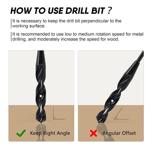 36" High-Speed Steel Installer Drill Bit for Pulling Wires & Drilling Nails in Walls, Ceilings, Sidewalks, 1/2" Cutting Head, 118° Split Point, 3/16" 3-Flat Shank for Wood, with Storage Tube in Saudi Arabia