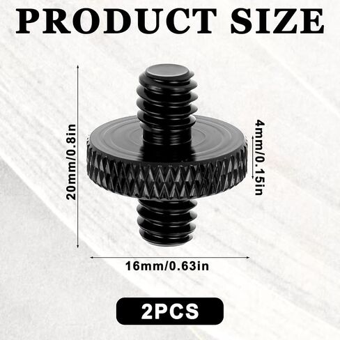 6 Pack 1/4" Male to 1/4" Male Threaded Tripod Screw Adapter, Double Head Standard Mounting Thread Converter, Aluminum Alloy Camera Cage Mount Adapter for Light Stand Shoulder Rig (Black) in Saudi Arabia