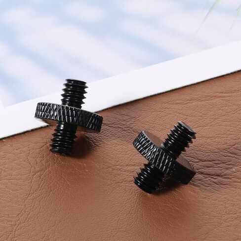 6 Pack 1/4" Male to 1/4" Male Threaded Tripod Screw Adapter, Double Head Standard Mounting Thread Converter, Aluminum Alloy Camera Cage Mount Adapter for Light Stand Shoulder Rig (Black) in Saudi Arabia