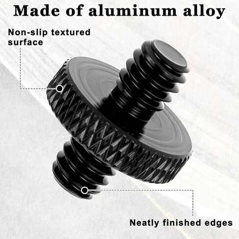6 Pack 1/4" Male to 1/4" Male Threaded Tripod Screw Adapter, Double Head Standard Mounting Thread Converter, Aluminum Alloy Camera Cage Mount Adapter for Light Stand Shoulder Rig (Black) in Saudi Arabia
