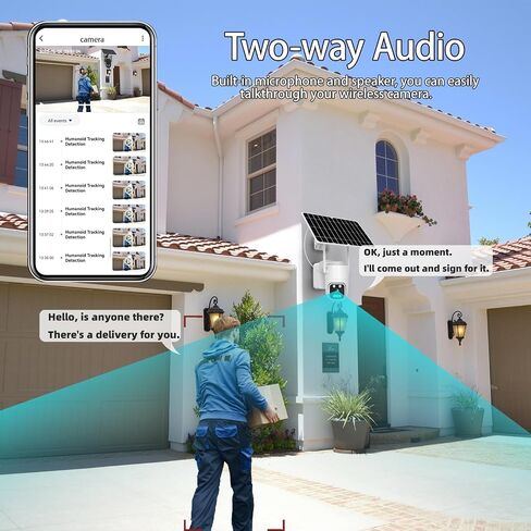 Solar Powered 4G Security Camera with Dual Lens, 1080P Ultra HD/Two-Way Audio/Human Auto Tracking/IP65 Waterproof/Color Night Vision/Cellular GSM Surveillance CCTV (Black Single Lens) in Saudi Arabia