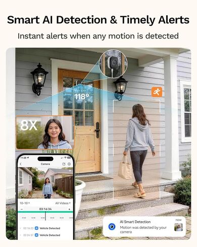 LongPlus 5MP Window Security Camera with Full Color Night Vision, Easy Install in Saudi Arabia