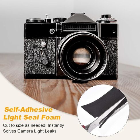 Camera Light Seal Foam (0.08" x 1.18" x 16.4ft, Black) High-Density Light Leak Proof Sponge Adhesive Film Camera Replacement Seal Foam for 120 135 Film Large Format Accessories in Saudi Arabia