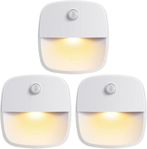 AMIR Upgraded Motion Sensor Stair Light Indoor (Warm White - Pack of 3) | Battery Operated, Cordless Stick-On LED Night Light for Closet, Hallway, Bathroom, Kitchen, Cabinet, Energy Efficient in Saudi Arabia