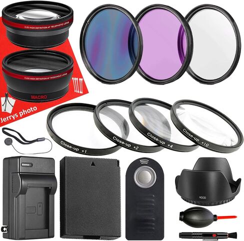 55mm Accessory Bundle for Canon EOS R10 + Wide Angle and Telephoto Lens + Battery + Battery Charger + Filters + More (17pc Bundle) in Saudi Arabia