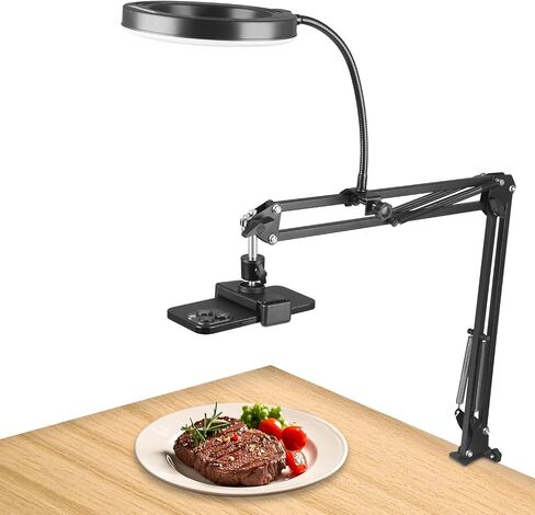 ضوء حلقة LED مقاس 6 بوصات للمكتب، حامل هاتف علوي، ضوء سيلفي LED | ضوء حلقي مع حامل وحامل هاتف، ضوء مكتب، أضواء استوديو للتصوير الفوتوغرافي وتسجيل الفيديو والبث المباشر in Kuwait