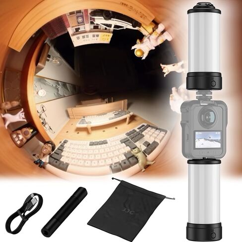 2Pcs 360° Light Attachment for Insta360 X5 Osmo360,1280mAh Type-C Charging | w. 1/4"-20,3 Color Mode / 5 Brightness Level Personal LED Video Light for Insta360 X5 X4 X3 DJI Osmo 360 Gopro Max Xtra 360 in Kuwait