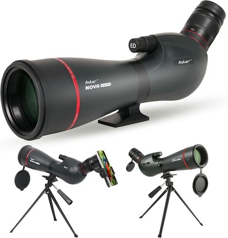 Spotting Scopes 20-60x80 ED Glass, FMC Lens, BAK4 Prism, Dual Speed Focus with Tripod, Carrying Bag,Phone Adapter, Fogproof Portable Spotting Scope for Bird Watching,Wildlife Viewing in Saudi Arabia