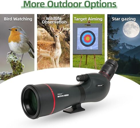 Spotting Scopes 20-60x80 ED Glass, FMC Lens, BAK4 Prism, Dual Speed Focus with Tripod, Carrying Bag,Phone Adapter, Fogproof Portable Spotting Scope for Bird Watching,Wildlife Viewing in Saudi Arabia
