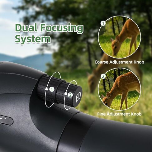 Spotting Scopes 20-60x80 ED Glass, FMC Lens, BAK4 Prism, Dual Speed Focus with Tripod, Carrying Bag,Phone Adapter, Fogproof Portable Spotting Scope for Bird Watching,Wildlife Viewing in Saudi Arabia