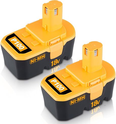 VANTTECH (Upgraded to 4.8Ah Ni-Mh) 18V P100 Battery Replacement for Ryobi 18V Battery P100 P101 ABP1801 ABP1803 BPP1820 Compatible with Ryobi 18 Volt Tools 130224028 130224007 (2 Pack) in Saudi Arabia