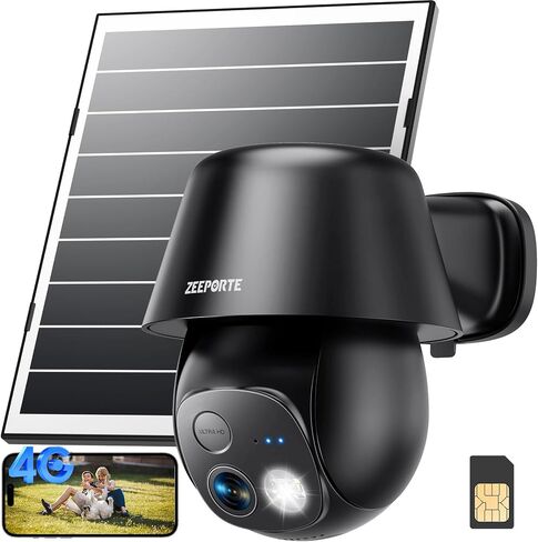 Solar Security Cameras Wireless Outdoor, 2K Pan/Tilt 360° View Solar/Battery Powered WiFi Cameras for Home Security with AI Motion Detection, Spotlight, 2-Way Audio, Siren, IP65, SD/Cloud Storage in Saudi Arabia