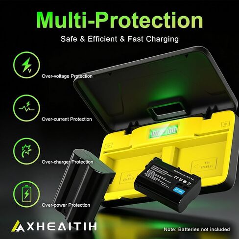 MH-25 20W PD 2h Dual Slot for Nikon EN-EL15 EN-EL15a EN-EL15b Charger | D500 D600 D610 D750 D780 D800 D800E D810 D810A D850 D7000 D7100 D7200 D7500 Coolpix Z1 Z5 Z6 Z6 II Z6 III Z7 Z7 II Z8 V1 1V1 in Saudi Arabia
