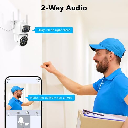 4MP Dual Lens Wireless Security Camera PT Auto Track 2 WiFi Cameras Outdoor in Kuwait