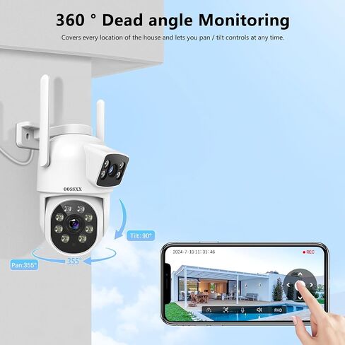 4MP Dual Lens Wireless Security Camera PT Auto Track 2 WiFi Cameras Outdoor in Kuwait