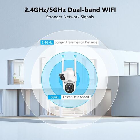 4MP Dual Lens Wireless Security Camera PT Auto Track 2 WiFi Cameras Outdoor in Kuwait