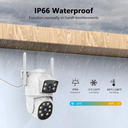 4MP Dual Lens Wireless Security Camera PT Auto Track 2 WiFi Cameras Outdoor in Kuwait