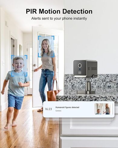 4G LTE Cellular Security Camera, No WiFi 2K HD Indoor Surveillance Camera with Built-In SIM Card for Remote Viewing, PIR Motion Detection Auto Night Vision Real-Time Alerts, Portable Battery Camera in Saudi Arabia