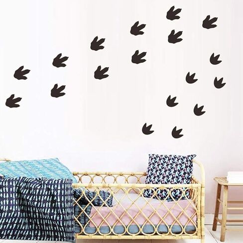 Bamsod Dinosaur Footprints Wall Stickers 32pcs Dinosaur Tracks Decor Baby Nursery Decals Removable Peel and Stick Vinyl Decals in Saudi Arabia