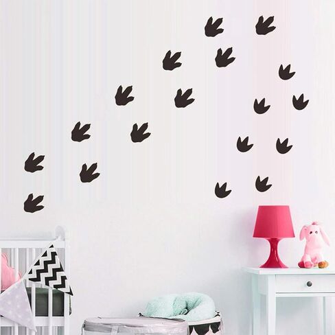Bamsod Dinosaur Footprints Wall Stickers 32pcs Dinosaur Tracks Decor Baby Nursery Decals Removable Peel and Stick Vinyl Decals in Saudi Arabia