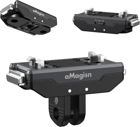 2.0 Upgraded Magnetic Quick Release Mount with Auto Lock, Stainless Steel Secure Lock Bracket for Insta360 X4 Air/X5/Ace Pro 2/Ace Pro/Ace, Anti-Vibration for Motorcycle & Cycling Vlogging in Kuwait