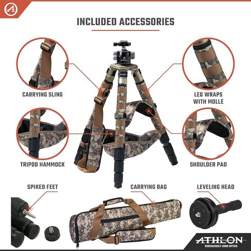 Athlon Optics 706006: Midas Cf36 - Carbon Fiber Tripod (36Mm Tube), Ball Head (55Mm) in Saudi Arabia