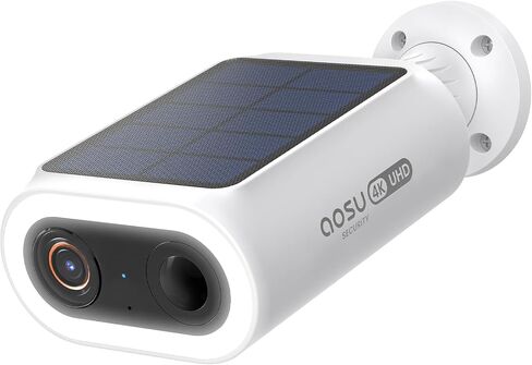 aosu SolarCam P1 Max, 4K Solar Security Camera Wireless Outdoor, Integrated Solar Powered, AI Perimeter Detection for Home Security, Color Night Vision, Easy to Install, No Subscription Required in Saudi Arabia