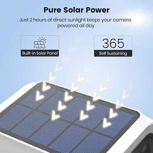 aosu SolarCam P1 Max, 4K Solar Security Camera Wireless Outdoor, Integrated Solar Powered, AI Perimeter Detection for Home Security, Color Night Vision, Easy to Install, No Subscription Required in Saudi Arabia