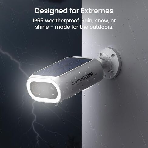 aosu SolarCam P1 Max, 4K Solar Security Camera Wireless Outdoor, Integrated Solar Powered, AI Perimeter Detection for Home Security, Color Night Vision, Easy to Install, No Subscription Required in Saudi Arabia