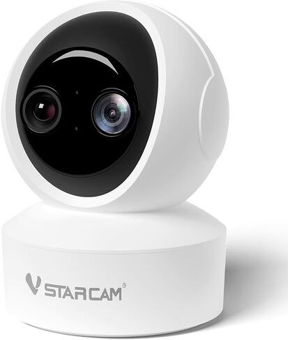 VSTARCAM 2 Lens 2K Indoor Camera with Micro SD Card 128 GB, One-Tap Call, PIR Motion Detection, Color Night Vision, Two-Way Audio in Saudi Arabia