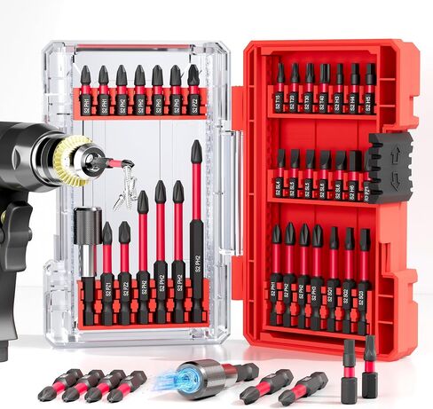 35Pcs Screwdriver Bits Set S2 Steel Screwdriver Impact Kit | With a Storage Case, Used for Power Screwdrivers and Electric Drill Drivers in Saudi Arabia