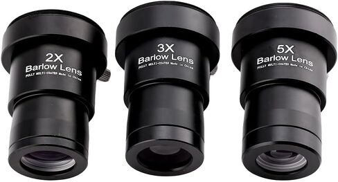1.25-Inch 2X 3X 5X Barlow Lens Kit for Telescope Eyepieces | Actual Magnification; Fully Multi-Coated; Metal Housing in Saudi Arabia
