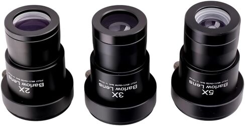 1.25-Inch 2X 3X 5X Barlow Lens Kit for Telescope Eyepieces | Actual Magnification; Fully Multi-Coated; Metal Housing in Saudi Arabia