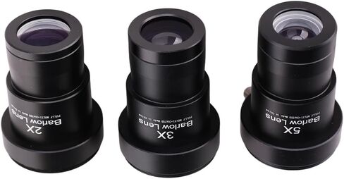 1.25-Inch 2X 3X 5X Barlow Lens Kit for Telescope Eyepieces | Actual Magnification; Fully Multi-Coated; Metal Housing in Saudi Arabia