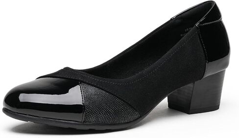 Orthopedic Dress Shoes for Women Low Heel Slip On Women's Pumps Comfortable Office Work Shoes Black Size 10 in Kuwait
