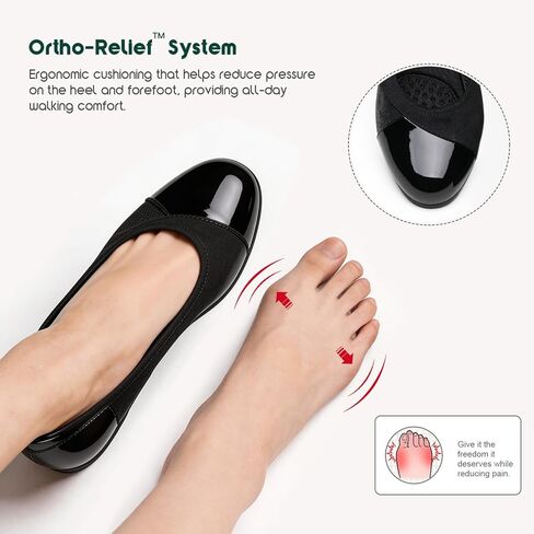 Orthopedic Dress Shoes for Women Low Heel Slip On Women's Pumps Comfortable Office Work Shoes Black Size 10 in Kuwait