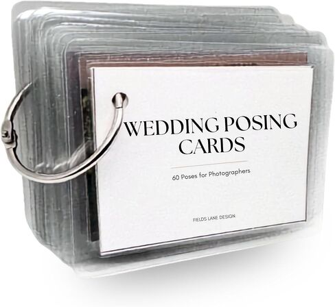 Wedding Posing Cards for Photographers – 60 Real Photo Pose Examples, Ring-Bound Laminated Reference Cards, Portable Photography Posing Guide, Photographer Gift, Photo Session Tool | 60 real photo examples, laminated cards, ring-bound design, color-coded  in Kuwait