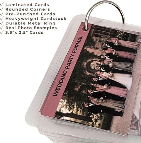 Wedding Posing Cards for Photographers – 60 Real Photo Pose Examples, Ring-Bound Laminated Reference Cards, Portable Photography Posing Guide, Photographer Gift, Photo Session Tool | 60 real photo examples, laminated cards, ring-bound design, color-coded  in Kuwait