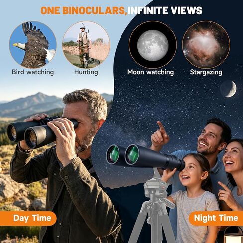 15x70 Astronomy Binoculars for Adults, High Powered Stargazing Binoculars | Long Range Binoculars with Clear Low Light Vision for Bird Watching Hunting Travel Outdoor Hiking Christmas Birthday Gifts in Kuwait