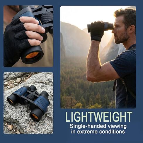 60x60 High Powered Binoculars, Binoculars with Low Light Vision, Portable Binoculars with Waterproof, Ideal for Stargazing, Bird Watching, Concerts, Football Games in Saudi Arabia