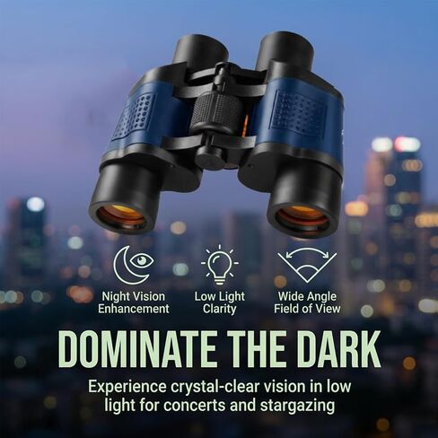 60x60 High Powered Binoculars, Binoculars with Low Light Vision, Portable Binoculars with Waterproof, Ideal for Stargazing, Bird Watching, Concerts, Football Games in Saudi Arabia