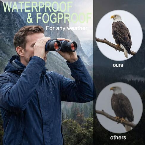 60x60 High Powered Binoculars, Binoculars with Low Light Vision, Portable Binoculars with Waterproof, Ideal for Stargazing, Bird Watching, Concerts, Football Games in Saudi Arabia