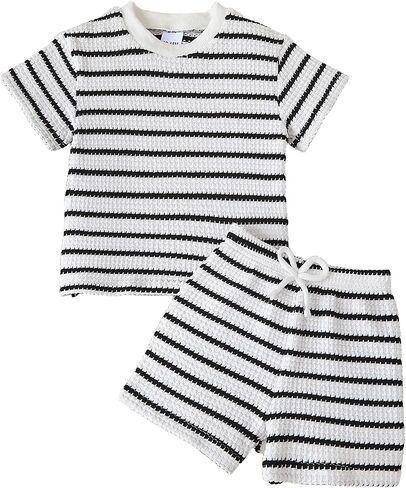 Baby Girl Clothes Striped T-Shirts and Shorts Summer Set for 12M-5Y Toddler girl outfits in Saudi Arabia