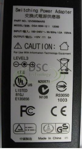 DSC-SWP5A12-4P, CCTV Surveillance 12V 5A 1 To 4 Power Adapter Splitter Power Supply by DIYSecuritycameraworld in Kuwait