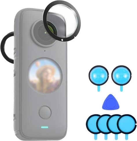 Lens Guards for Insta360 One X2, Dual Sticky Lens Protector Case PC Protective Lens Cover Action Camera Accessories [X2] in Saudi Arabia